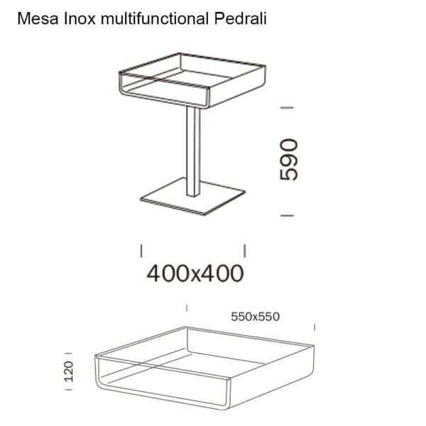 Escritorio Inox Multifunctional Pedrali - Imagen 3